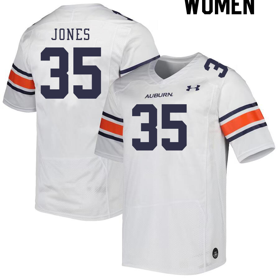 Women #35 Justin Jones Auburn Tigers College Football Jerseys Stitched-White